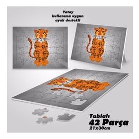 Asil Hobi Leopar-Vahşi Hayvan Yapboz-Ayak Destekli Çerçeveli 42 Parça Puzzle
