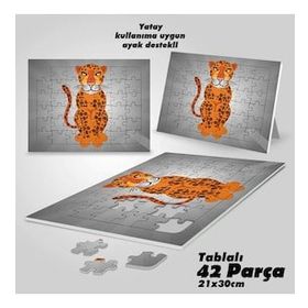 Asil Hobi Leopar-Vahşi Hayvan Yapboz-Ayak Destekli Çerçeveli 42 Parça Puzzle