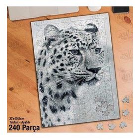 Asil Hobi Leopar-Vahşi Yaşam-Yırtıcı Hayvan Yapboz-Ayak Destekli Çerçeveli 240 Parça Puzzle