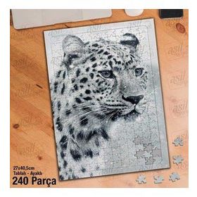 Asil Hobi Leopar-Vahşi Yaşam-Yırtıcı Hayvan Yapboz-Ayak Destekli Çerçeveli 240 Parça Puzzle