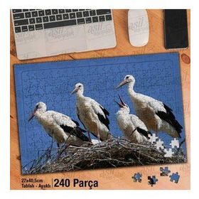 Asil Hobi Leylek-Kuş-Gökyüzü-Doğa-Vahşi Yaşam Yapboz-Ayak Destekli Çerçeveli 240 Parça Puzzle