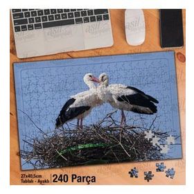 Asil Hobi Leylek Yuvası-Hayvan-Kuş Yapboz-Ayak Destekli Çerçeveli 240 Parça Puzzle