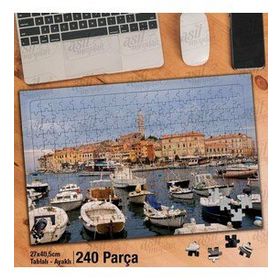 Asil Hobi Liman-Deniz-Evler-Mimari-Gün Işığı Yapboz-Ayak Destekli Çerçeveli 240 Parça Puzzle