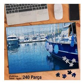 Asil Hobi Liman-Tekneler-Sahil-Deniz-Yapboz-Ayak Destekli Çerçeveli 240 Parça Puzzle