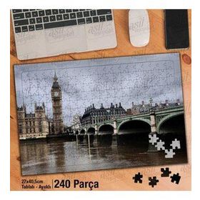 Asil Hobi Londra Big Ben İle Westminster Köprüsü Yapboz-Ayak Destekli Çerçeveli 240 Parça Puzzle