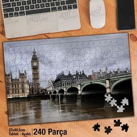 Asil Hobi Londra Big Ben İle Westminster Köprüsü Yapboz-Ayak Destekli Çerçeveli 240 Parça Puzzle