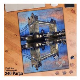 Asil Hobi Londra İngiltere-Köprü-Yansıma-Deniz Yapboz-Ayak Destekli Çerçeveli 240 Parça Puzzle