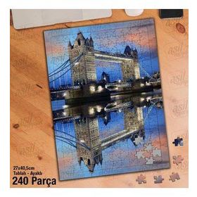 Asil Hobi Londra İngiltere-Köprü-Yansıma-Deniz Yapboz-Ayak Destekli Çerçeveli 240 Parça Puzzle