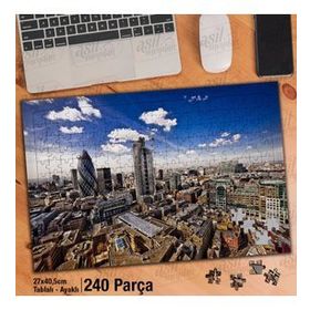 Asil Hobi Londra Şehri-Kuş Bakışı-Manzara Yapboz-Ayak Destekli Çerçeveli 240 Parça Puzzle
