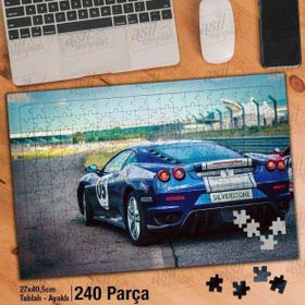 Asil Hobi Lüks Spor Araba-Pist-Otomobil-Hız Yapboz-Ayak Destekli Çerçeveli 240 Parça Puzzle