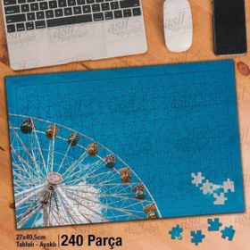 Asil Hobi Lunapark-Panayır-Gökyüzü-Eğlence Yapboz-Ayak Destekli Çerçeveli 240 Parça Puzzle