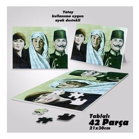 Asil Hobi Makbule Hanım-Zübeyde Hanım-Ali Rıza Bey-Yapboz-Ayak Destekli 42 Parça Puzzle