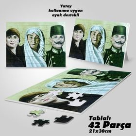 Asil Hobi Makbule Hanım-Zübeyde Hanım-Ali Rıza Bey-Yapboz-Ayak Destekli 42 Parça Puzzle
