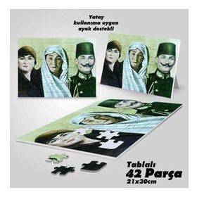 Asil Hobi Makbule Hanım-Zübeyde Hanım-Ali Rıza Bey-Yapboz-Ayak Destekli 42 Parça Puzzle