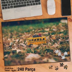 Asil Hobi Maket Woswos-Sonbahar-Araba-Tatil Yapboz-Ayak Destekli Çerçeveli 240 Parça Puzzle