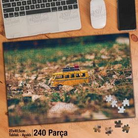 Asil Hobi Maket Woswos-Sonbahar-Araba-Tatil Yapboz-Ayak Destekli Çerçeveli 240 Parça Puzzle