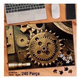 Asil Hobi Makine-Çark-Teknik-Demir Yapboz-Ayak Destekli Çerçeveli 240 Parça Puzzle
