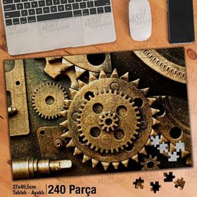 Asil Hobi Makine-Çark-Teknik-Demir Yapboz-Ayak Destekli Çerçeveli 240 Parça Puzzle