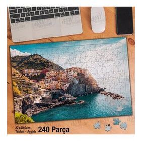 Asil Hobi Manarola-La Spezia-İtalya-Evler Yapboz-Ayak Destekli Çerçeveli 240 Parça Puzzle