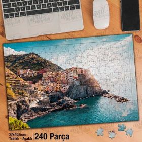 Asil Hobi Manarola-La Spezia-İtalya-Evler Yapboz-Ayak Destekli Çerçeveli 240 Parça Puzzle