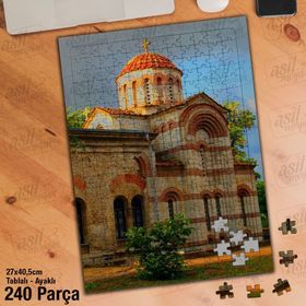 Asil Hobi Manastır-Kilise-İbadet-Mimari Yapı Yapboz-Ayak Destekli Çerçeveli 240 Parça Puzzle