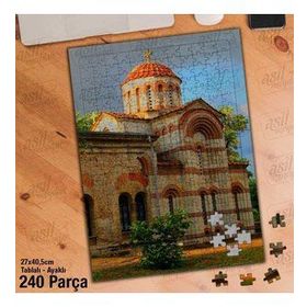 Asil Hobi Manastır-Kilise-İbadet-Mimari Yapı Yapboz-Ayak Destekli Çerçeveli 240 Parça Puzzle