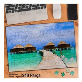 Asil Hobi Manzara-İskele-Kulübe-Doğa Yapboz-Ayak Destekli Çerçeveli 240 Parça Puzzle