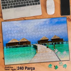 Asil Hobi Manzara-İskele-Kulübe-Doğa Yapboz-Ayak Destekli Çerçeveli 240 Parça Puzzle