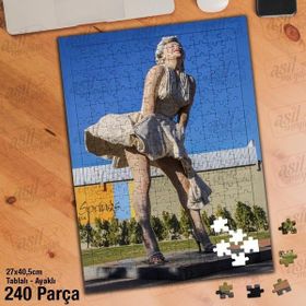 Asil Hobi Marilyn Monroe-Heykel Yapboz-Ayak Destekli Çerçeveli 240 Parça Puzzle