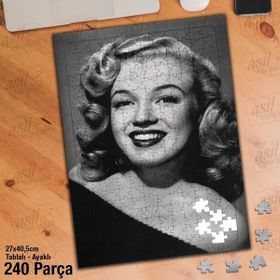 Asil Hobi Marilyn Monroe Siyah Beyaz Yapboz-Ayak Destekli Çerçeveli 240 Parça Puzzle