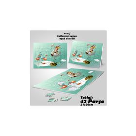 Asil Hobi Masal Diyarı-Peri-Kaz-Çocuk Yapboz-Ayak Destekli Çerçeveli 42 Parça Puzzle