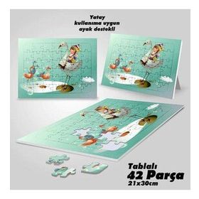 Asil Hobi Masal Diyarı-Peri-Kaz-Çocuk Yapboz-Ayak Destekli Çerçeveli 42 Parça Puzzle