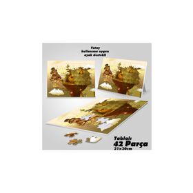 Asil Hobi Masallar Diyarı-Baykuş-Ev Yapboz-Ayak Destekli Çerçeveli 42 Parça Puzzle