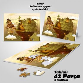 Asil Hobi Masallar Diyarı-Baykuş-Ev Yapboz-Ayak Destekli Çerçeveli 42 Parça Puzzle