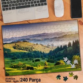 Asil Hobi Masalsı Vadi-Yeşil Bitki Örtüsü-Ağaçlar Yapboz-Ayak Destekli Çerçeveli 240 Parça Puzzle