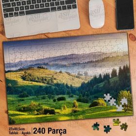 Asil Hobi Masalsı Vadi-Yeşil Bitki Örtüsü-Ağaçlar Yapboz-Ayak Destekli Çerçeveli 240 Parça Puzzle