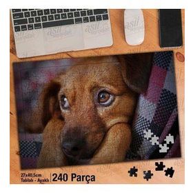 Asil Hobi Masum-Sevimli Hayvan-Köpek-Doğa Yapboz-Ayak Destekli Çerçeveli 240 Parça Puzzle