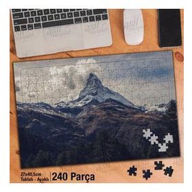Asil Hobi Matterhorn Dağı-İsviçre-Alpler-Doğa Yapboz-Ayak Destekli Çerçeveli 240 Parça Puzzle