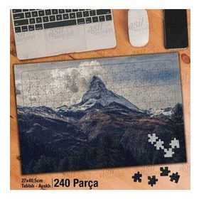 Asil Hobi Matterhorn Dağı-İsviçre-Alpler-Doğa Yapboz-Ayak Destekli Çerçeveli 240 Parça Puzzle