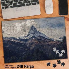 Asil Hobi Matterhorn Dağı-İsviçre-Alpler-Doğa Yapboz-Ayak Destekli Çerçeveli 240 Parça Puzzle