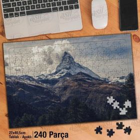 Asil Hobi Matterhorn Dağı-İsviçre-Alpler-Doğa Yapboz-Ayak Destekli Çerçeveli 240 Parça Puzzle