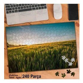 Asil Hobi Mavi Gökyüzü-Yeşil Çimen-Sazlık-Doğa Yapboz-Ayak Destekli Çerçeveli 240 Parça Puzzle
