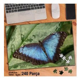 Asil Hobi Mavi Kelebek-Doğa Yapboz-Ayak Destekli Çerçeveli 240 Parça Puzzle