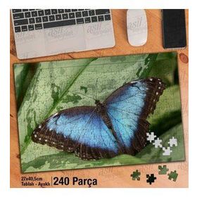 Asil Hobi Mavi Kelebek-Doğa Yapboz-Ayak Destekli Çerçeveli 240 Parça Puzzle