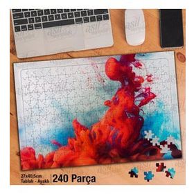 Asil Hobi Mavi Ve Kırmızı Dumanın Dansı-Tutku Yapboz-Ayak Destekli Çerçeveli 240 Parça Puzzle