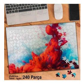 Asil Hobi Mavi Ve Kırmızı Dumanın Dansı-Tutku Yapboz-Ayak Destekli Çerçeveli 240 Parça Puzzle