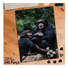 Asil Hobi Maymun-Vahşi Yaşam-Amazon Yapboz-Ayak Destekli Çerçeveli 240 Parça Puzzle