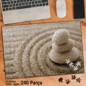 Asil Hobi Meditasyon-Kumun Üzerinde-Taşlar Yapboz-Ayak Destekli Çerçeveli 240 Parça Puzzle
