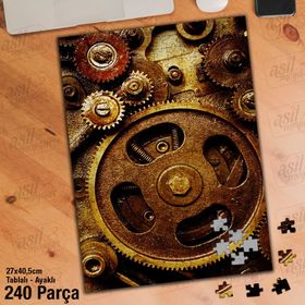 Asil Hobi Mekanizma-Çark-Tel-Makine-Mühendis Yapboz-Ayak Destekli Çerçeveli 240 Parça Puzzle