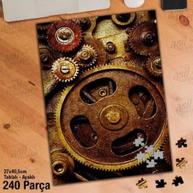 Asil Hobi Mekanizma-Çark-Tel-Makine-Mühendis Yapboz-Ayak Destekli Çerçeveli 240 Parça Puzzle